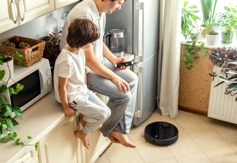 robot vacuum cleaner sweeping and mopping